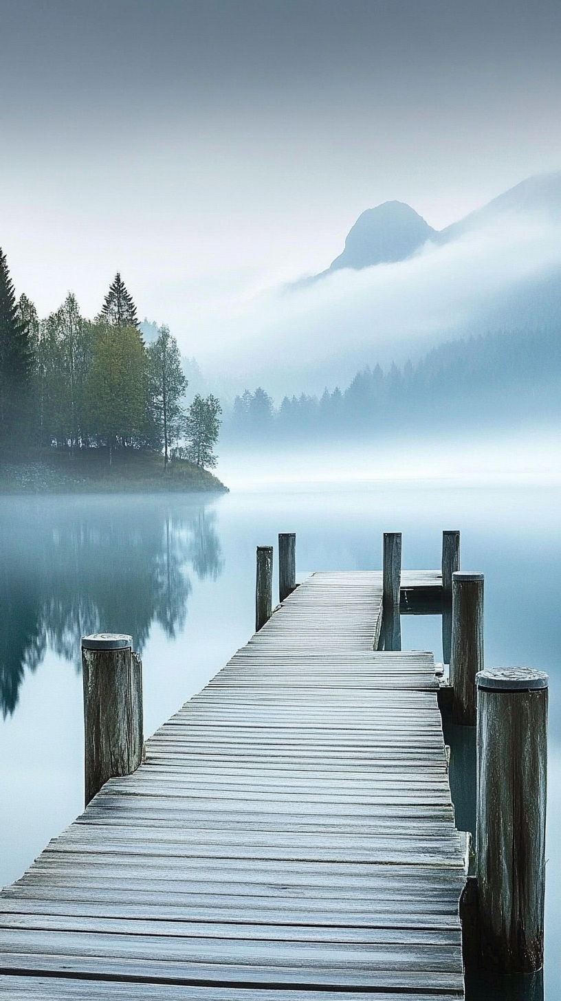 Foggy Lake Wallpaper